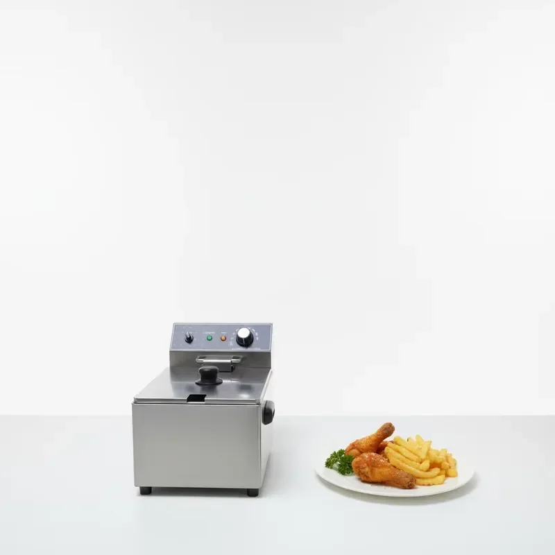 8 Liter Desktop Electric Fryer Compact Countertop Deep Fryer for Home Kitchen Use Non Stick Coating Easy to Clean