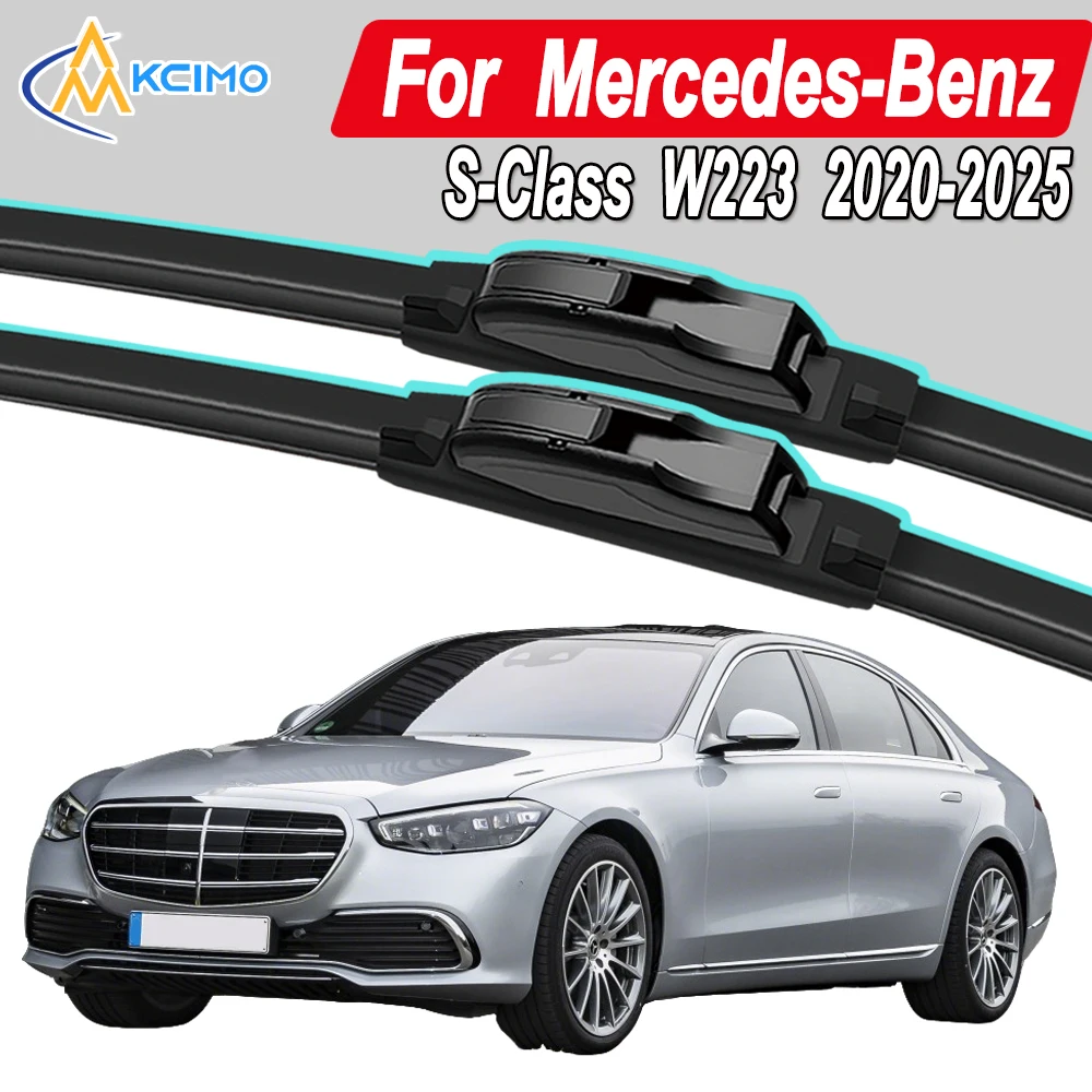 

Silicone Car Wiper Blades for Mercedes-Benz S-Class W223 2020-2025 - All Weather Silent Wiper Blades, Quick Release Clip