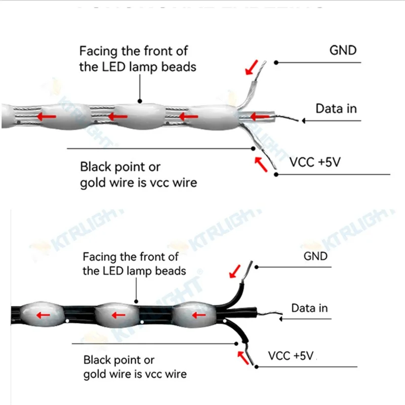WS2811 LED Strip 3P 5V IP68 Waterproof Programmable RGBIC Christmas Lights Cuttable Addressable String for Tree Halloween Decor