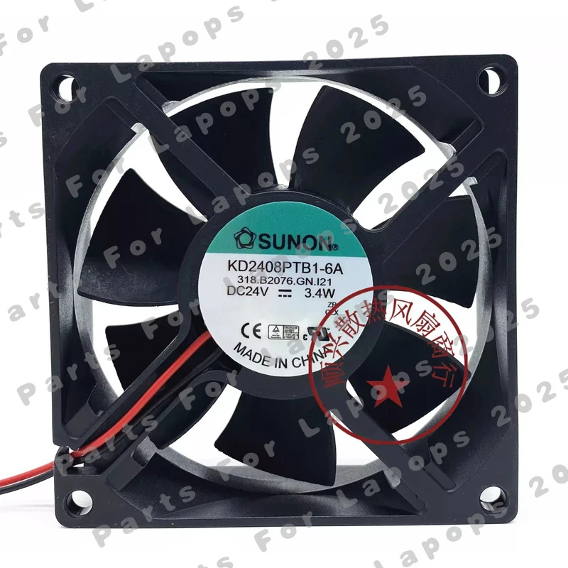 

u For SUNON KD2408PTB1-6A 8025 DC24V 3.4W 8CM 2-Wire Silent Cooling Fan 1pcs