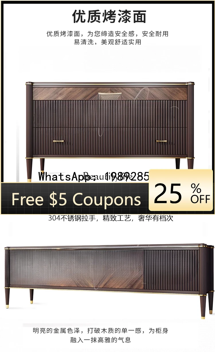 

GZ American light luxury entrance chest modern living room solid wood chest TV cabinet