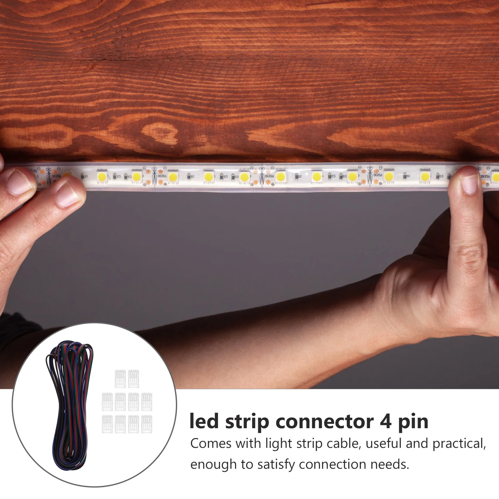 

10Pcs Solderless 4 Pin Rgb LED Strip Connectors Easy Install DIY Projects Practical Costeffective LED Strip Connector 4 Pin