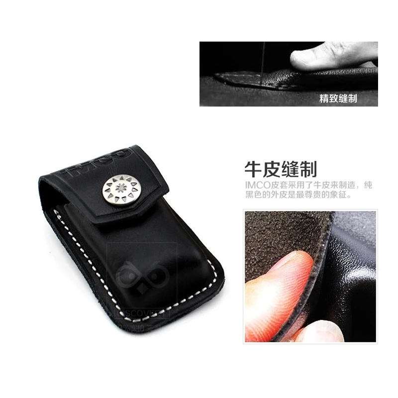 Genuine leather Austria IMCO brand lighter case.Fashion black cigarette lighter box,men\'s cigarette gift