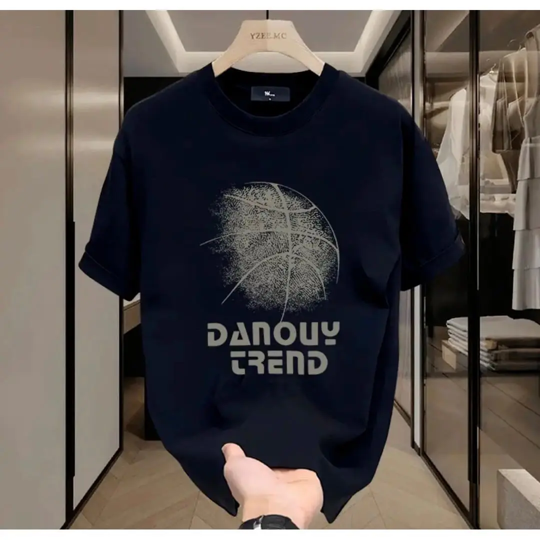 Latest Pure Cotton Summer Short Sleeve T-shirt Loose ONeck Printed Top T-shirts Oversize Designer Clothes Man Shirts Graphic Tee