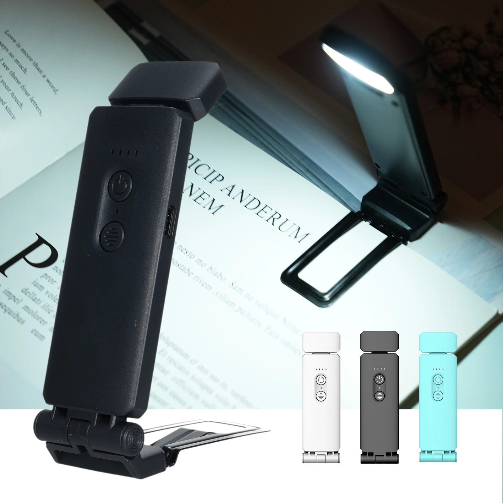 

Reading Lights for Books in Bed Portable Clip-on LED USB Rechargeable Lamp Eye-protection in Dual Color 5 Brightness Timer