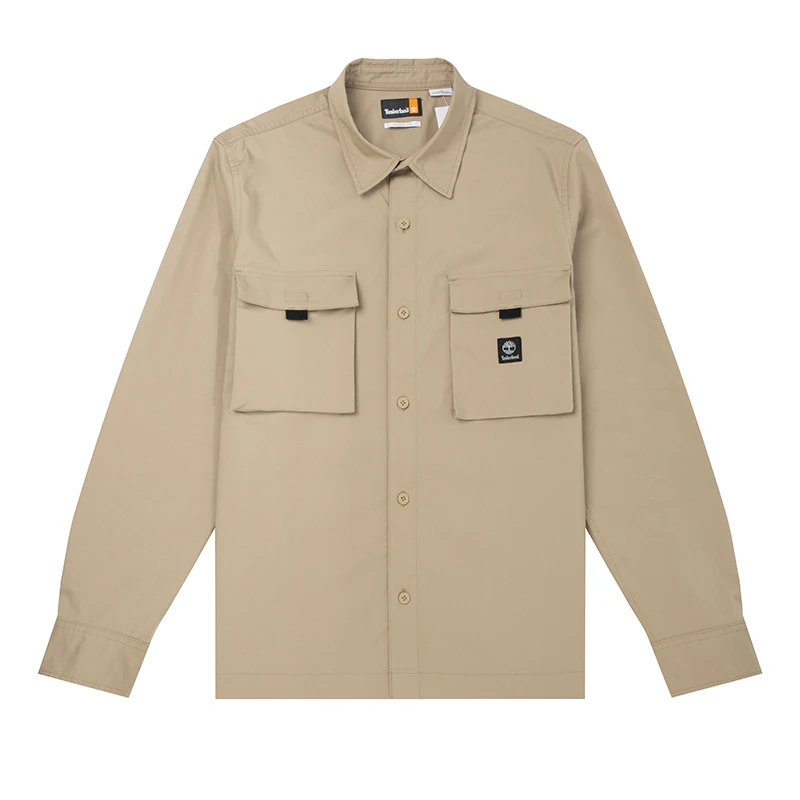 

Мужская рубашка с длинными рукавами Timberland, деловой топ с лацканами, футболка цвета хаки, рабочая одежда A42X fak4