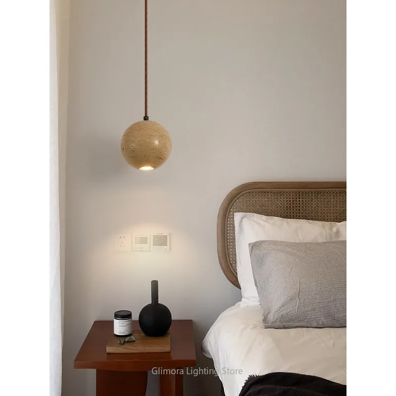 Pendant Light,Wabi-sabi Cream Retro Nordic Style,Stone & Metal