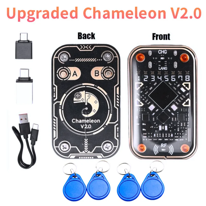 N82R Chameleon Ultra V2.0 RFID Smart Chip Reader Emulator +4XCUID Keychain 125Khz 13.56Mhz Card Decode NFC Duplicator