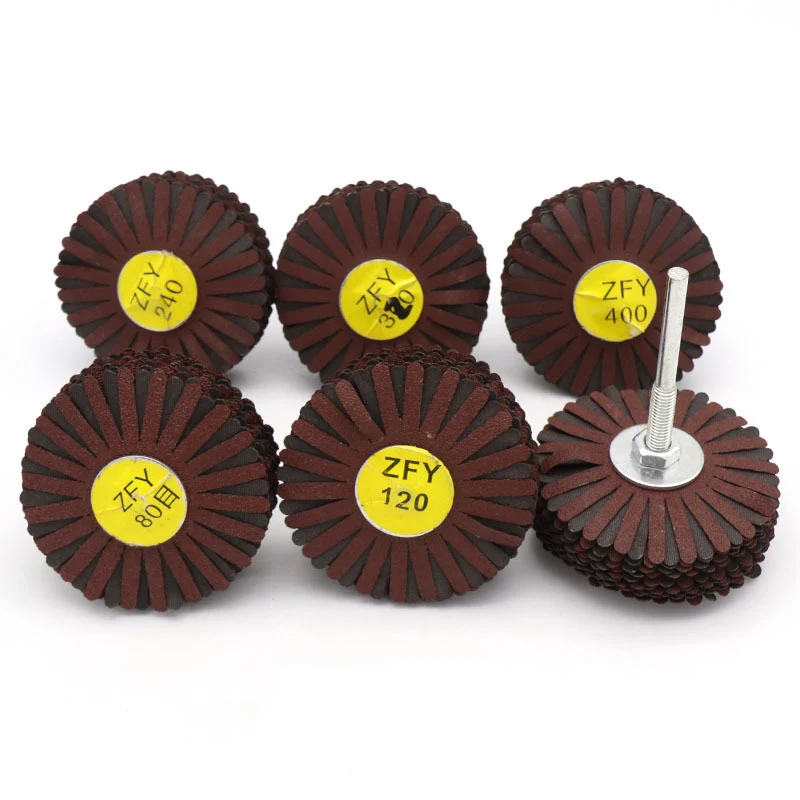 6Mm Vỏ Nhám Vải Bánh 80Mm Sập Bánh 80-400 Nhám Cho Nội Thất Gỗ Kim Loại Đánh Bóng Mài ĐỆM PHỒNG Giấy Nhám 20 Lớp