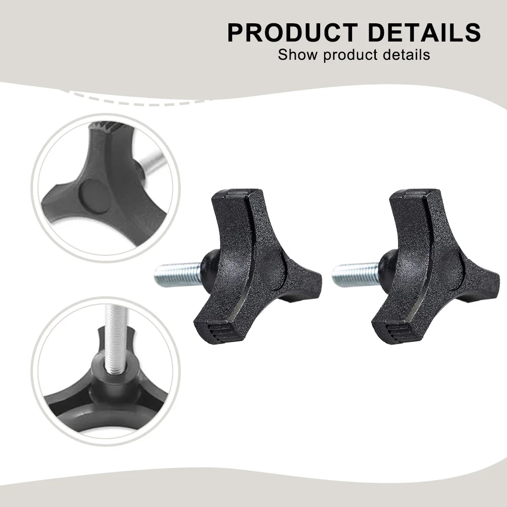 2 Pack Black Thermoplastic Three Prong Knob 5/16-18 For 2 Inch Handle Bolt Tool Free Installation Woodworking Clamp Accessories