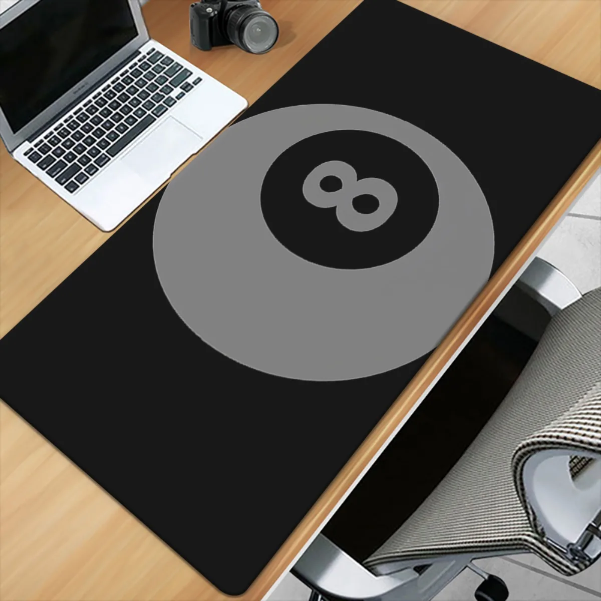 

Black & White Billiard Number 8 Mouse Pad Large Rubber Non-slip PC Desk Accessories Mousepad for Office&Gamer Keyboard Decor Mat