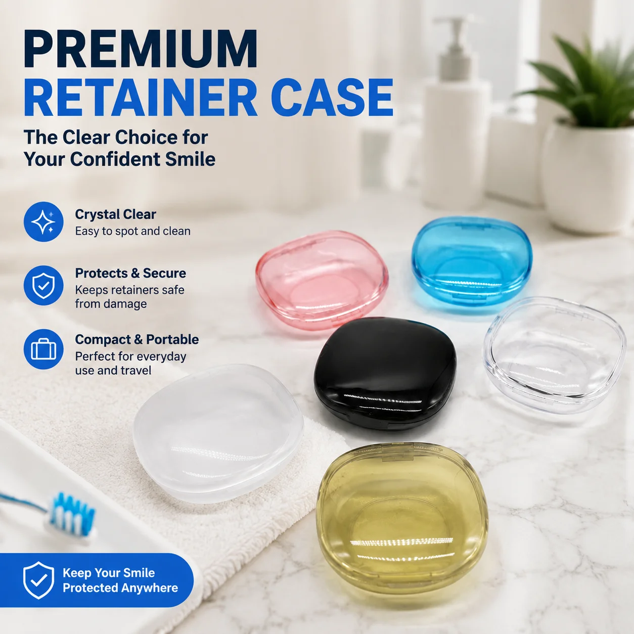 

Portable Transparent Orthodontic Retainer Case for Braces Aligner Box Dental Mouthguard Denture Storage Container Accessories