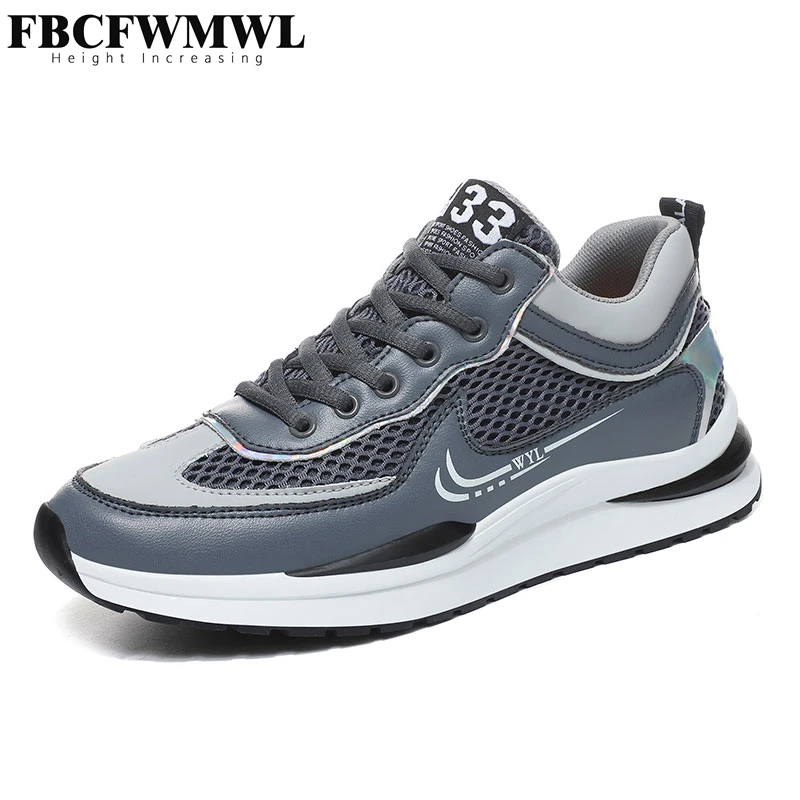 

New Arrivals Internal Increase Men Shoes Soft Breathable Casual Sneakers Mesh Leisure Mens Trainers Outdoor Summer Walking Shoes