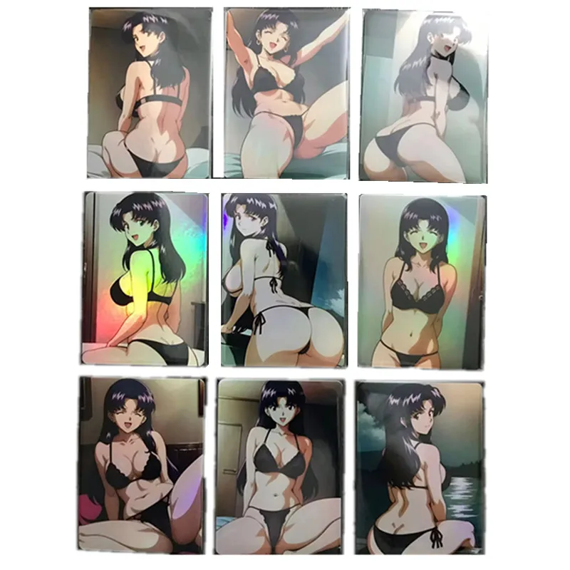 9Pcs/set Homemade Anime EVA Evangelion Mechanical Gundam ACG Sexy Naked Card Toy Game Gift Homemade Collection Card