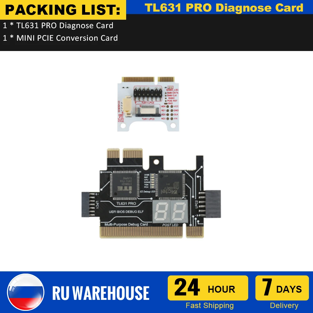 TL631 PRO Universal Laptop PCI Diagnose Card PC PCI-E Mini LPC Motherboard Diagnostic Analyzer Tester Debug Cards