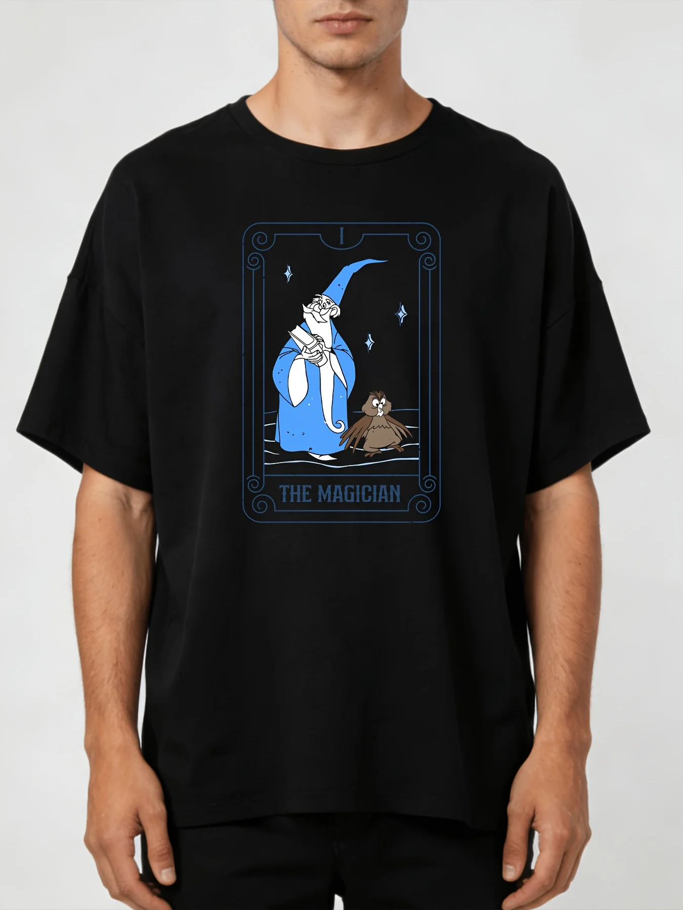 Merlin And Archimedes Themed Magician T-Shirt in a Comfortable Color, Perfect for Both Men And Women. This Casual And Stylish De