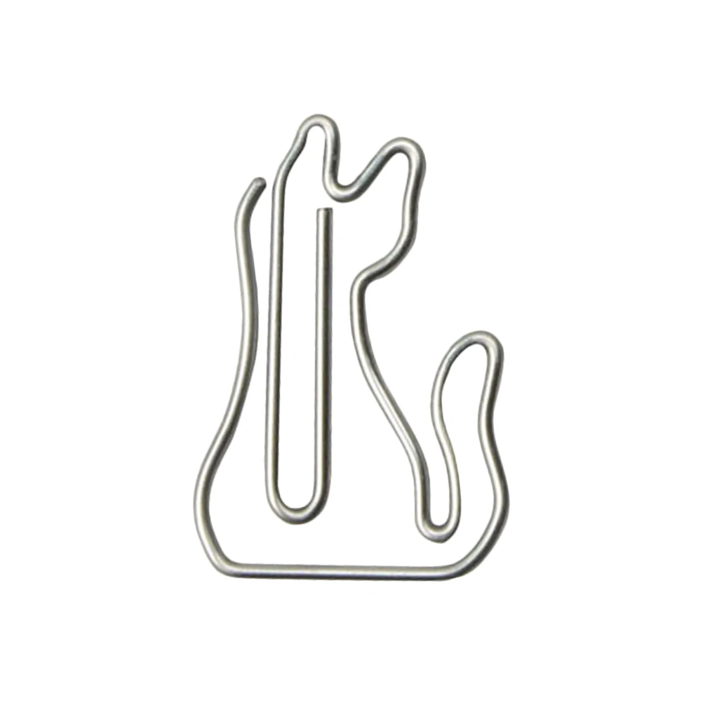 

50pcs Silver Cat Shaped Paper Clips Creative Office File Clamps Metal Decorative Clips For Home School Office Use