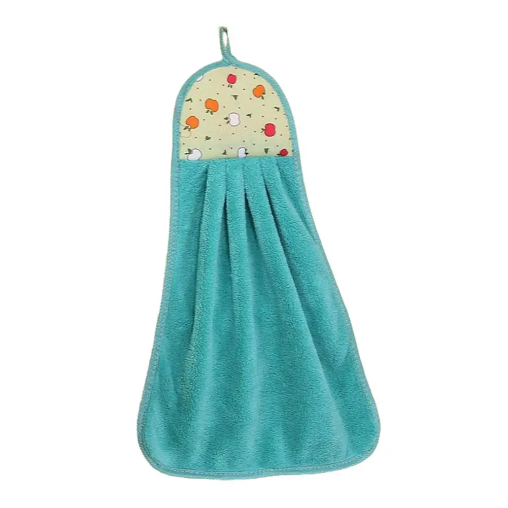 1Pcs Coral Velvet Bathroom Supplies Soft Hand Towel Kitche Hanging Cloth Absorbent Dishcloths Cloth J6E6