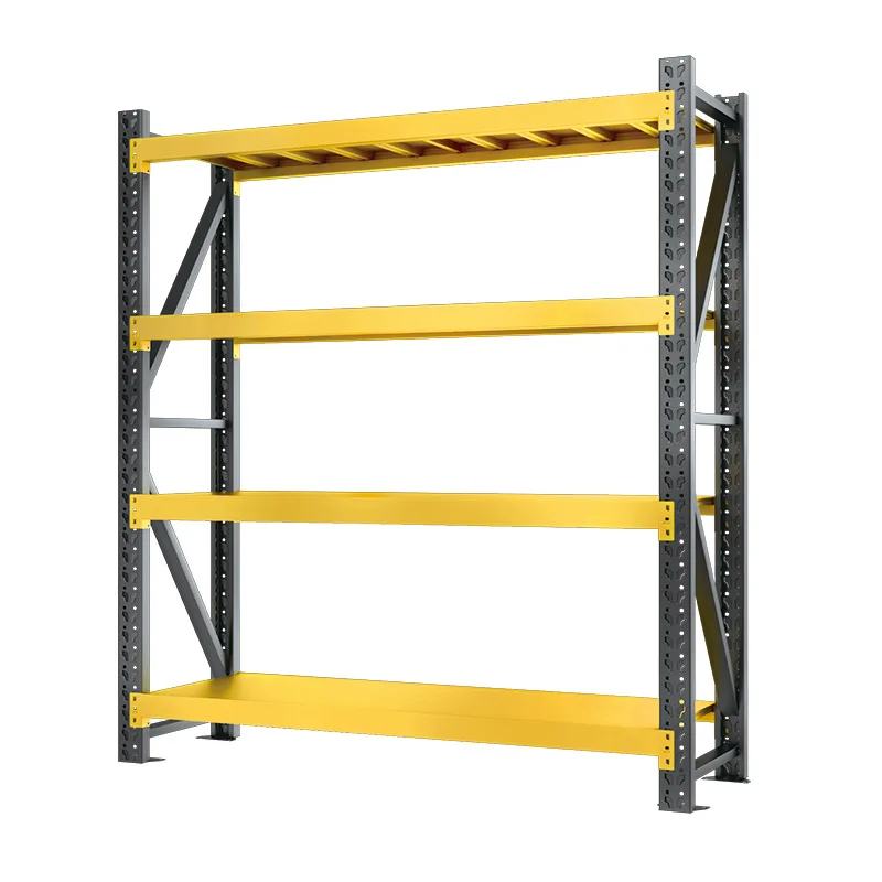 

Black and yellow shelves warehouse commercial balcony warehouse light medium and heavy storage shelves