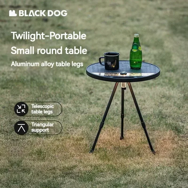 Naturehike BlackDog Camping Table Folding Three-Legged Bracket Round Tea Table Height Adjustable Outdoor Picnic Portable Table