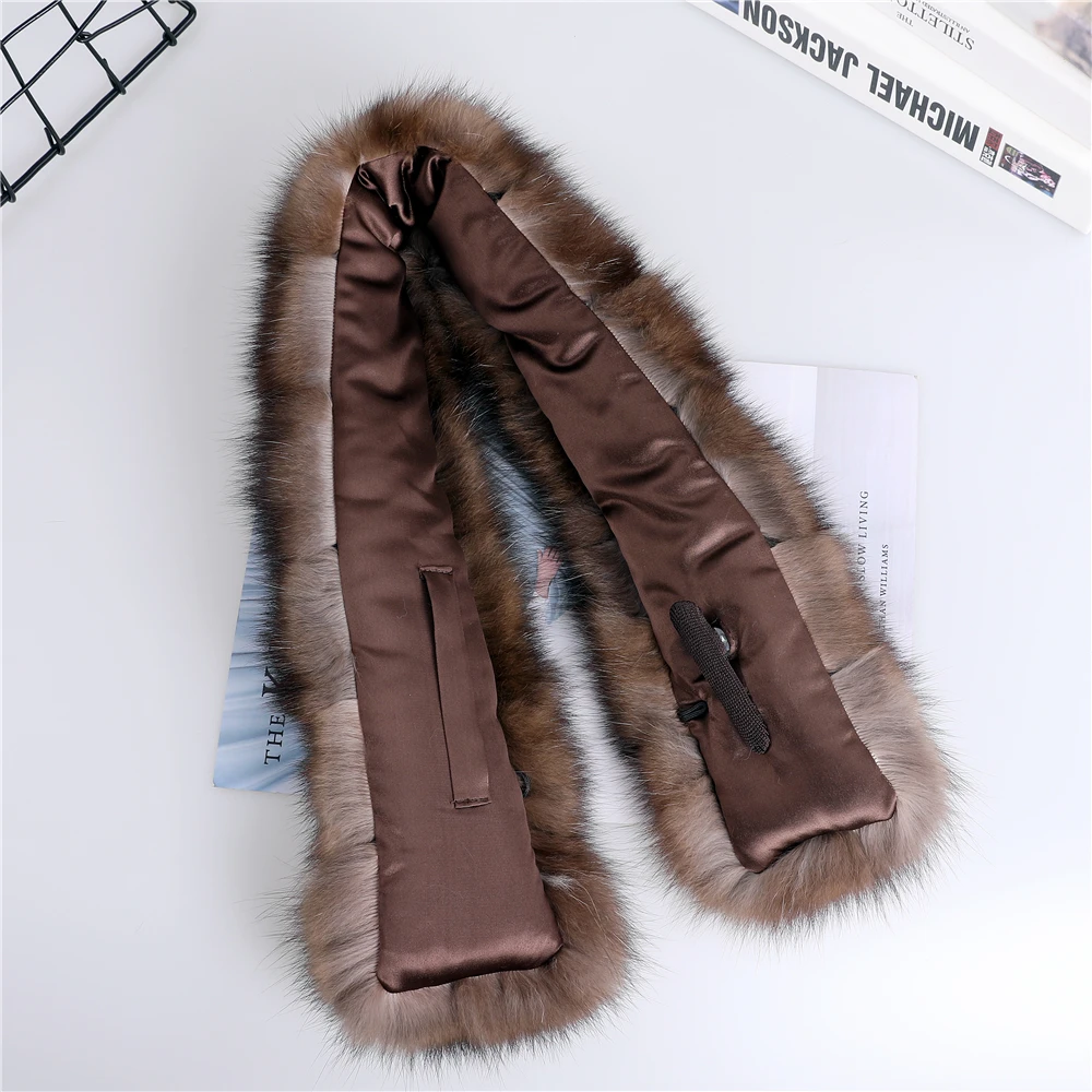 Elegant Women\'s 100% Real Sable Fur Scarf Natural Mink Scarves Lady Fahion Winter Wraps Girl Solid Neckercheif Neck Warmers