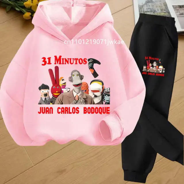 Kids Puppet Graphic Printed Hoodie Set Boys Girl Sweatshirt News Program 