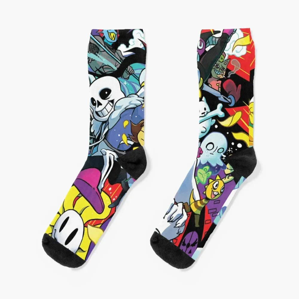 undertale poster 4 Socks Stockings man Lots warm winter Men's Socks Luxury Women's