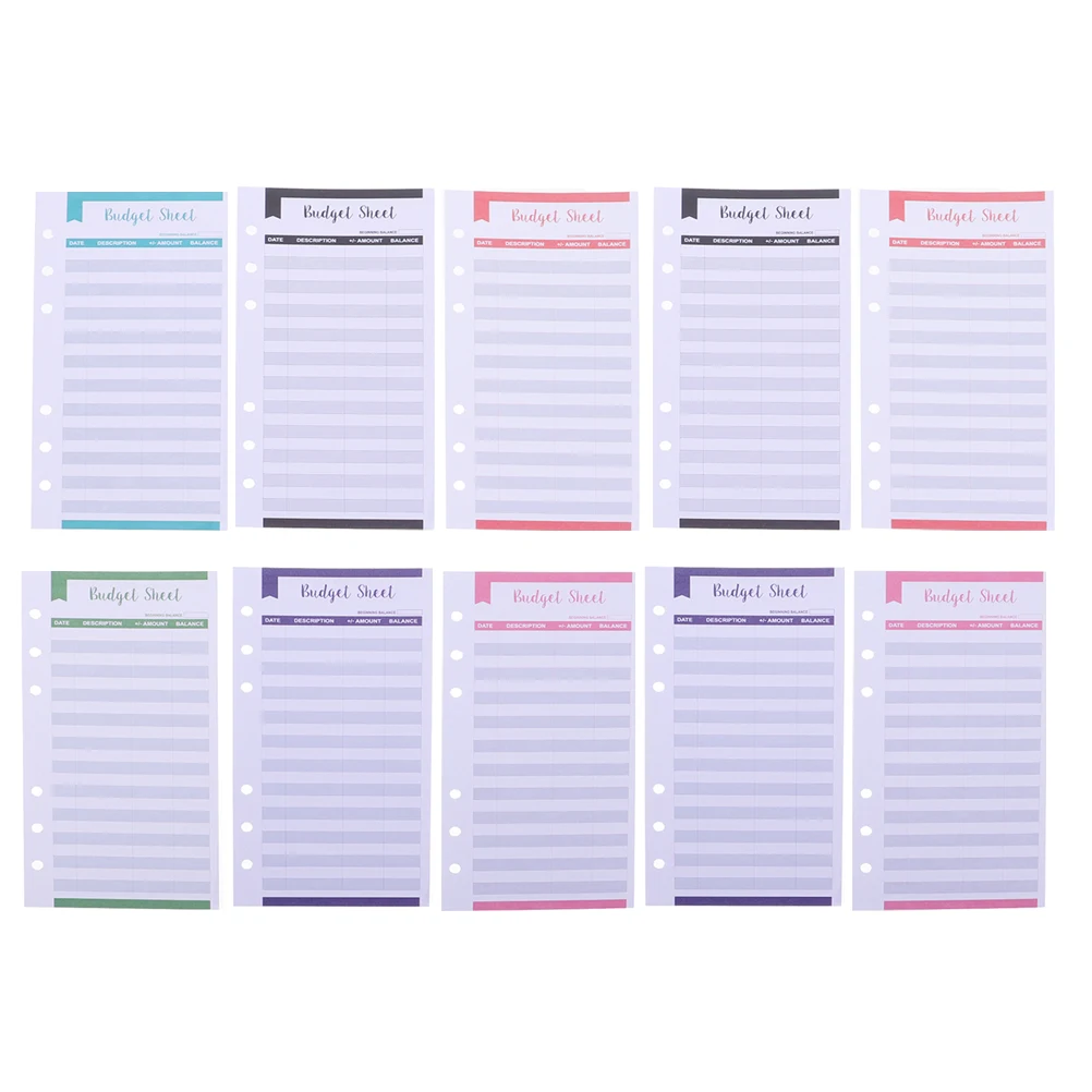 40pcs Double Offset Paper Inserts for Budget Planner Cards Portable Monthly Finance Tracker Home Office Supplies