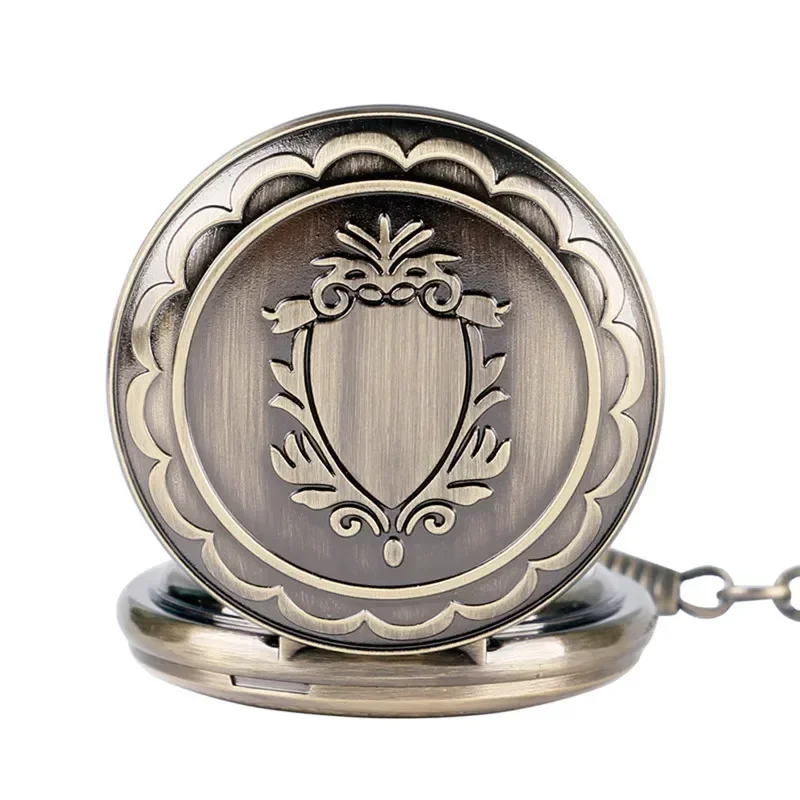 Steampunk Vintage Shield Case Unisex Hand-winding Mechanical Skeleton Pocket Watch for Men Women FOB Clock Collectable Chain
