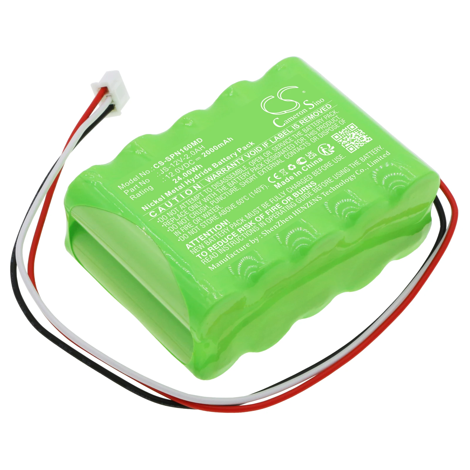 Cameron Sino 2000mAh Battery For SinoMDT Infusion Pump SN-1600V  SN-50F6  SN-50C6  JS-12V-2.0AH