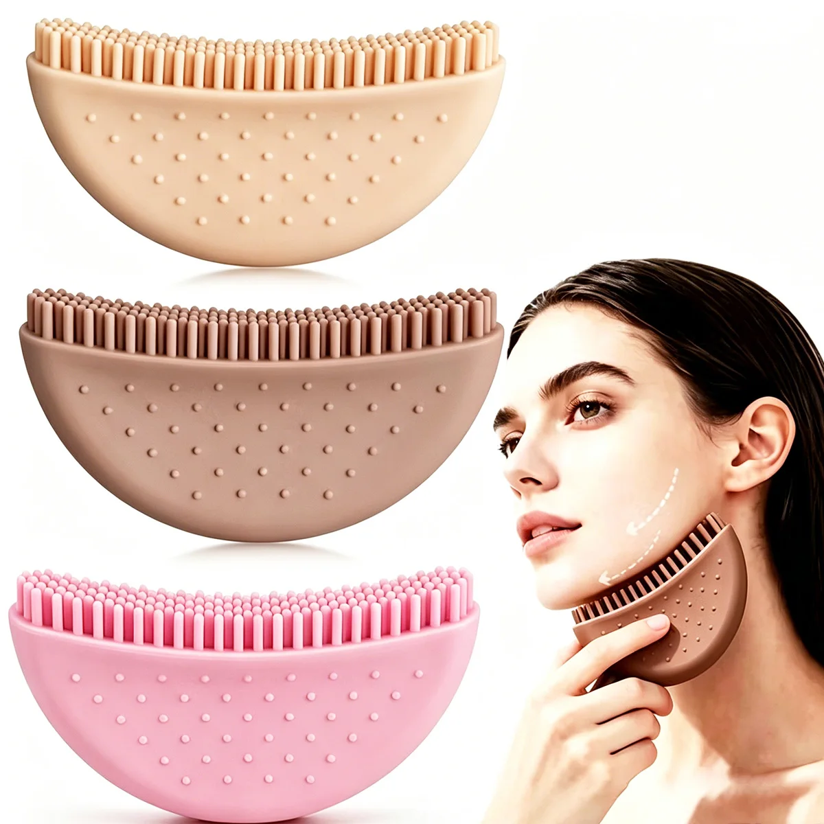 1PC New silicone lymph contour facial brush massage eye brush neck care brush silicone face brush