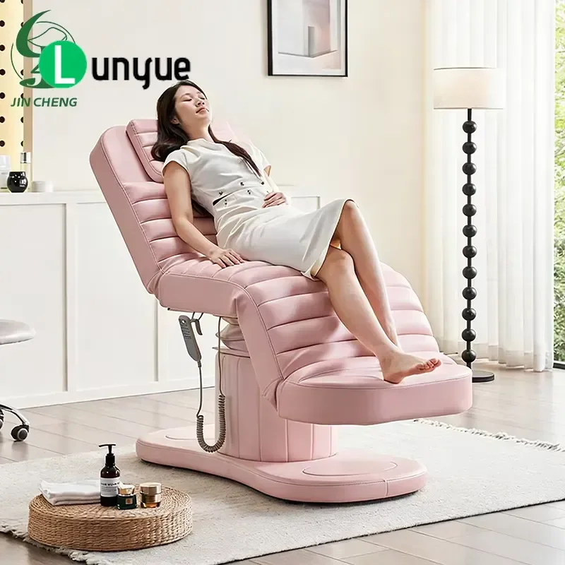 Pink Electric Lift Beauty Bed for Spa Eyelash Treatment Adjustable Massage Table Chair Furniture Comfortable