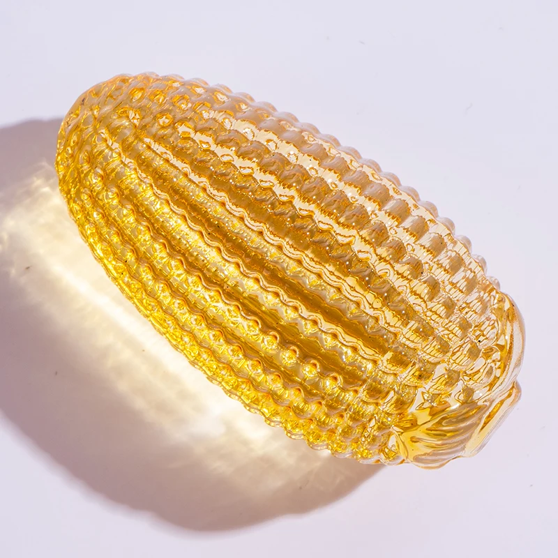 Creative Crystal Corn Model Ornament Colorful Maize Glass Crafts Paperweight Photography Props Home