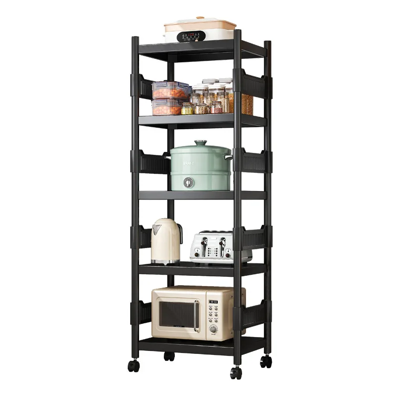 

Floor-to-ceiling multi-layer household multi-functional storage rack Simple shelf Pot utensils Microwave oven storage rack