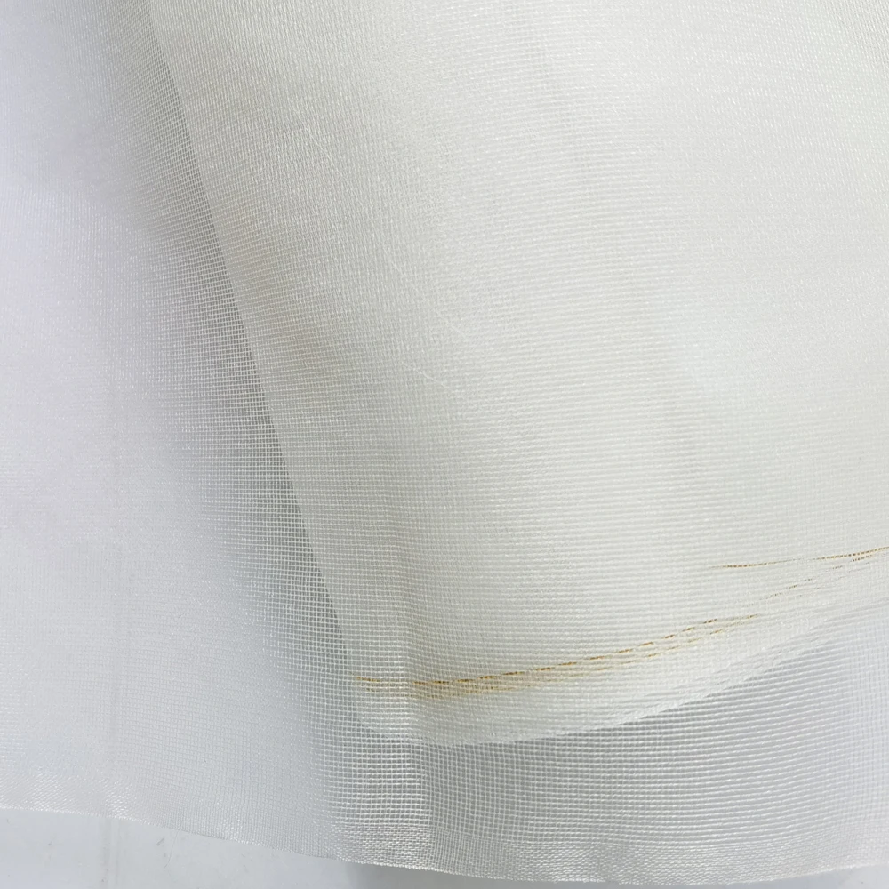 50cm*140cm Natural White Silk Gauze Stiff Wedding Dress Material Pure Silk Mesh Fabric