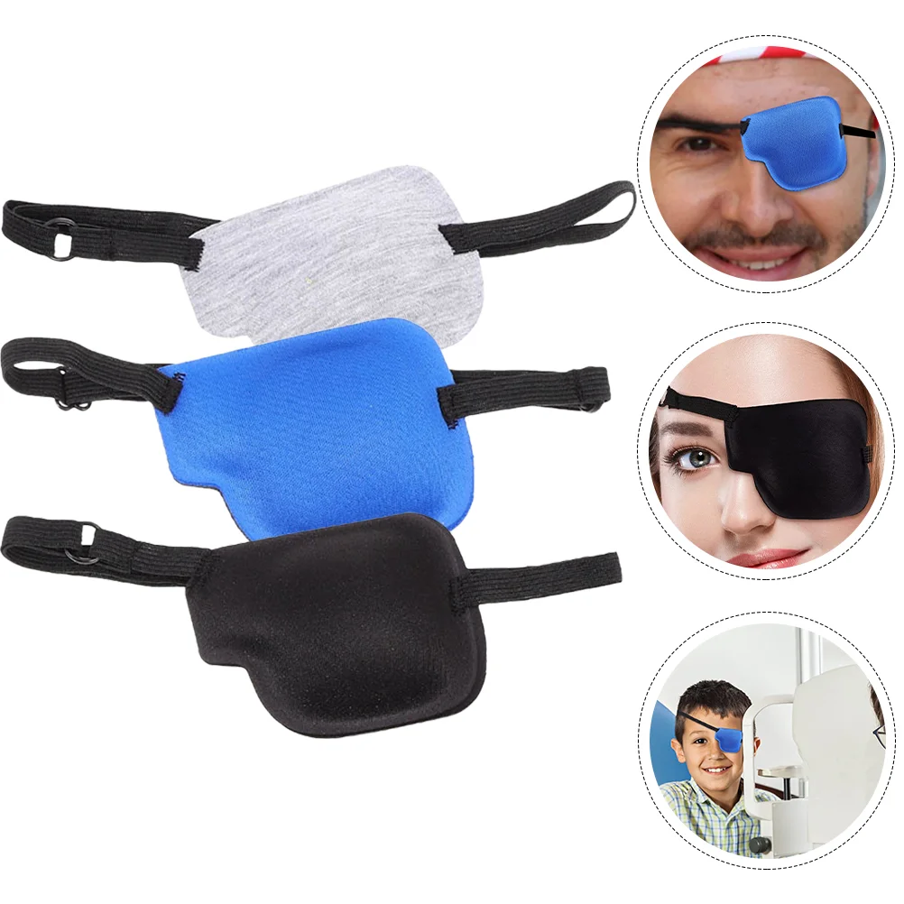 3 Pcs Compact Amblyopia Cover Single Eye Mask Kid Goggles Adjustable Protective Aunglasses