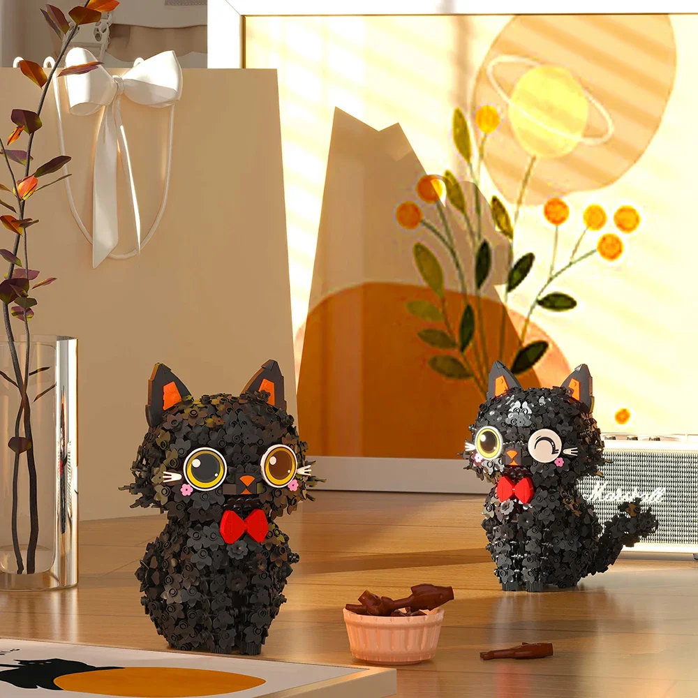 Cartoon Kitten  Blocks - Multiple Expressions for Endless Fun, Exquisite Desktop Ornament, Perfect Educational Gift for Children