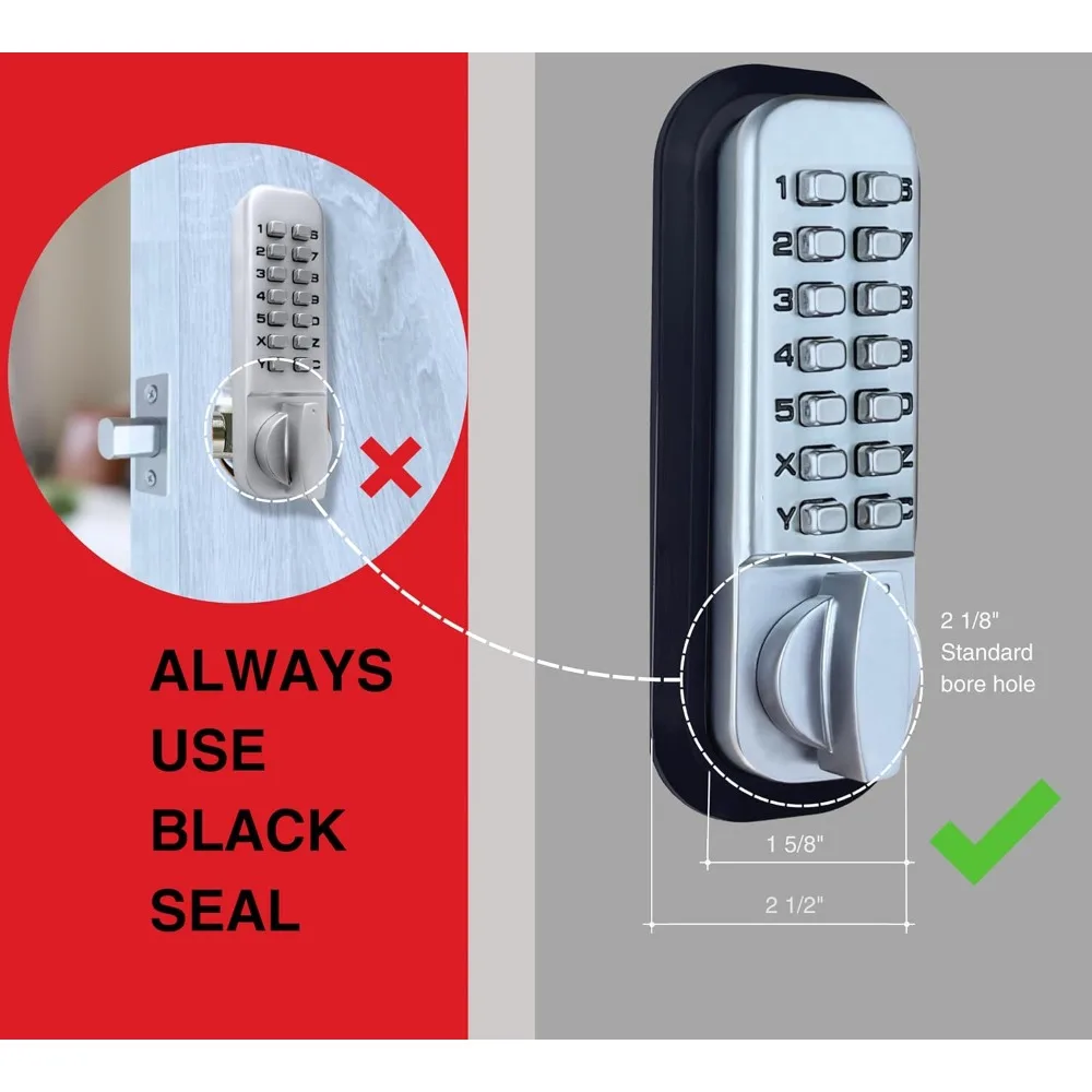 Mechanical Deadbolt Lock - Keyless Entry Door Lock - Code NOT Required When Locking – 100% Mechanical with Flat Spindle, Thumb
