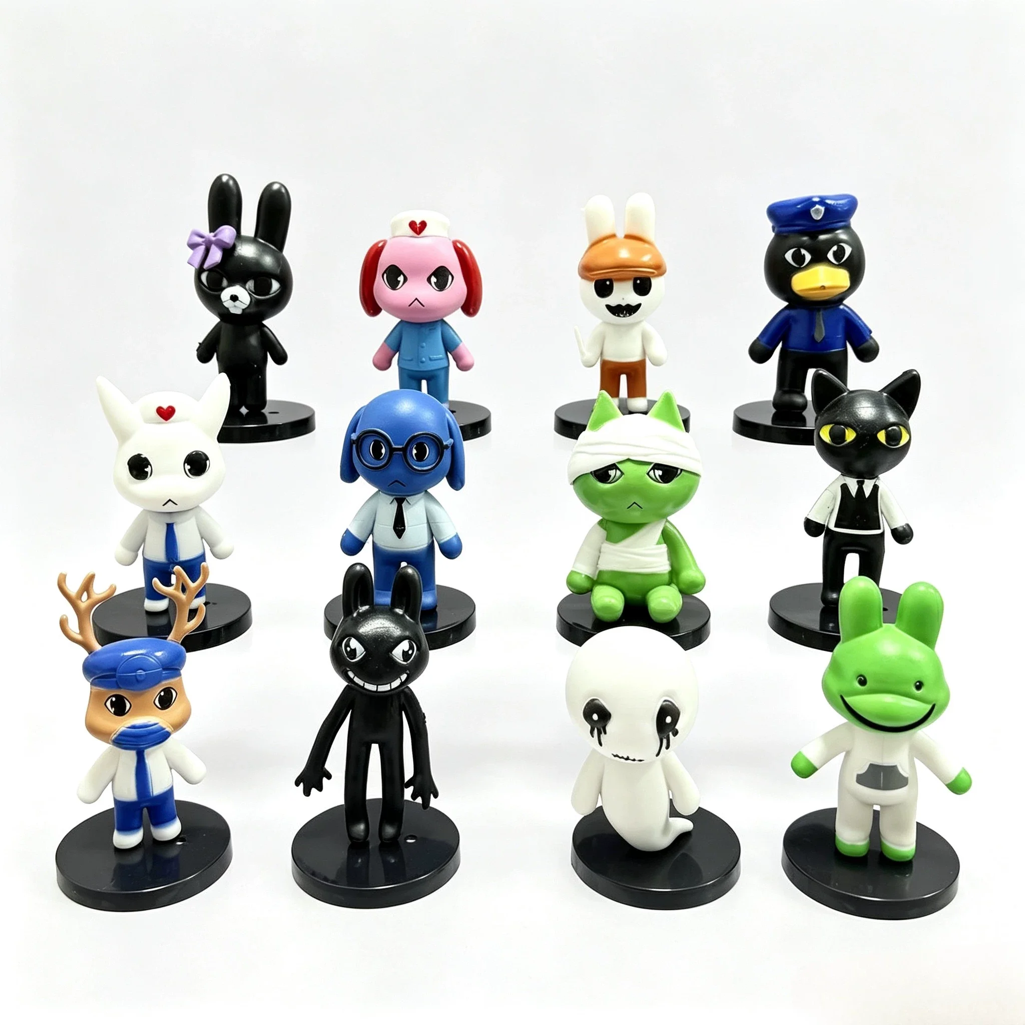 Horror Animal Hospital Action Figures Dog Cat Rabbit Mini Figurines Set Pvc Collectible Statue Desktop Ornament Home Decoration