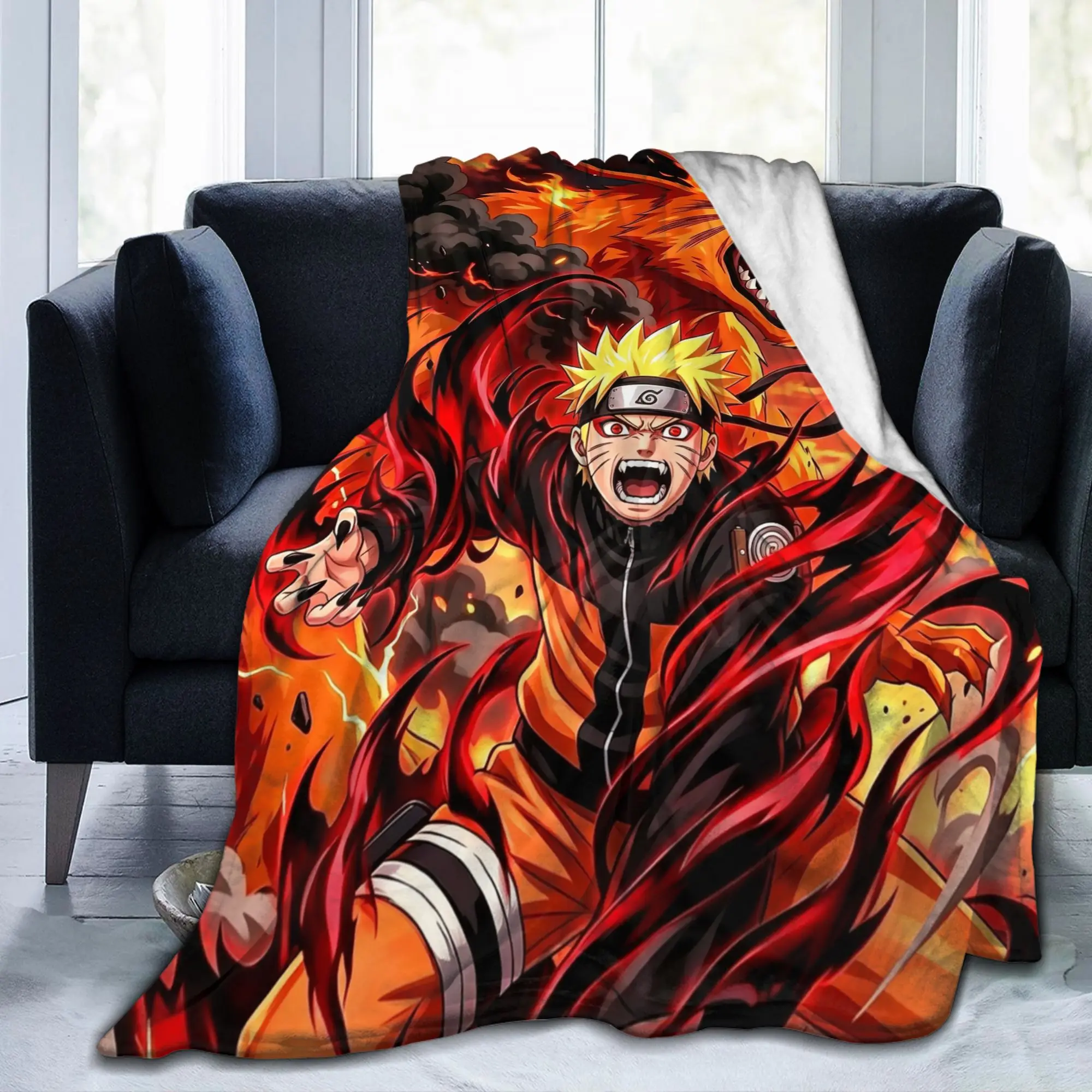 Custom N-Narutoes Uzumakis Narutos Blanket Soft Fleece Spring Warm Flannel Anime Throw Blankets for Sofa Office Bed Quilt