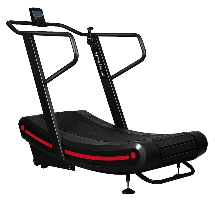 Commercial Manual Gym Equipment Eco-Friendly No Motor Curve Treadmill Foldable with LCD Screen Mechanical Driving Type