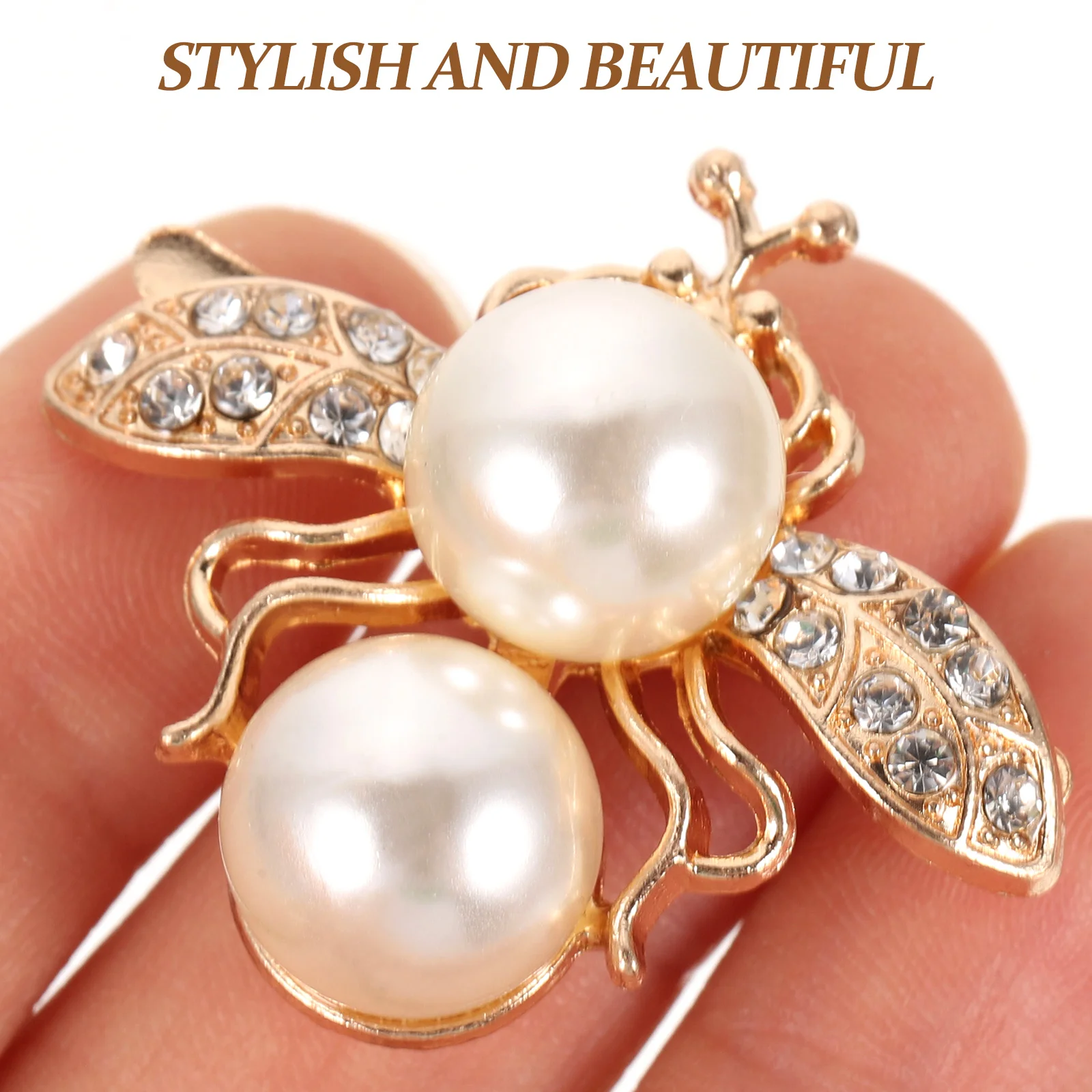 

Bee Hair Accessories 31x36mm Rhinestone Studded Golden Clips Buckles for Shoe Decoration Heels Hats Dresses Handbags Parties