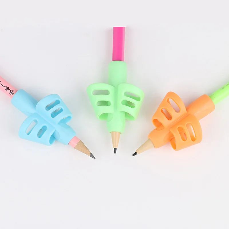 3 Stks/set Zachte Silica Potlood Greep Twee-Vinger Gel Pen Grips Kinderen Schrijven Training Correctie Tool Pennen Houden Voor kids Geschenken