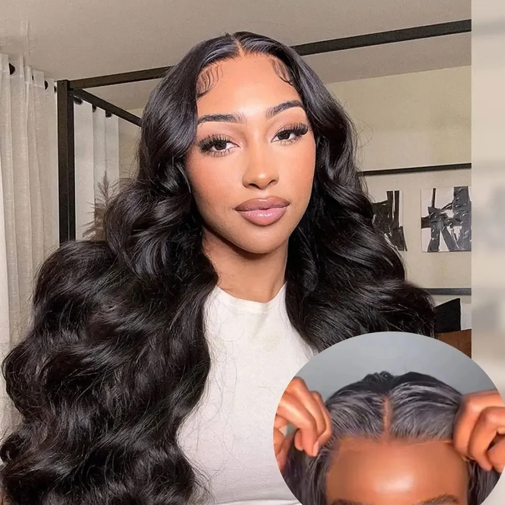 Ready To Wear Glueless Body Wave Lace Front Wig 4x4 HD Lace Closure Wig Pre Plucked Hairline Pre Cut Human Hair Wigs For Women