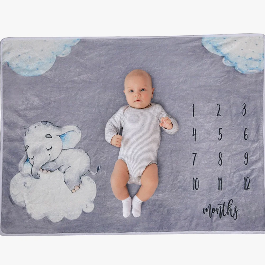 1 قطعة بطانية الطفل الفانيلا كبيرة لينة مريحة صور الدعامة الطفل الشهري الوليد النمو بطانية الذاكرة #2