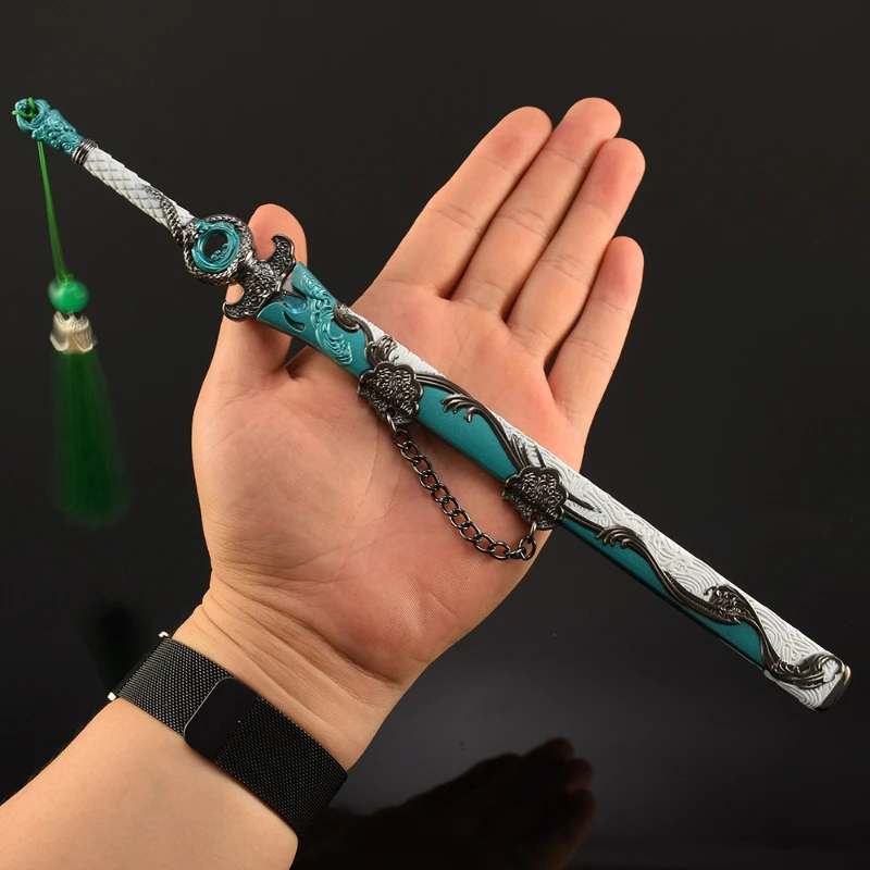 30CM/11.81in Where Winds Meets Gaming Peripherals Weapon Models Metal Crafts Ornaments Wandering Scales and Flying Waves Display