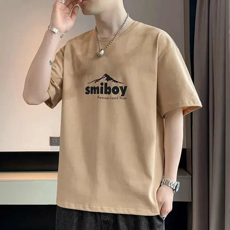 

T Shirt for Men Watercolor Print Conventional Man Tee Shirts Splash Ink Chic Cheap Clothes Cool Hot Streetwear Elastic Kpop Top