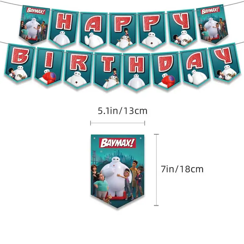 Big Hero 6 Baymax Birthday Party Decoration Supply Tapestry Background Balloon Cake Topper Banner Baby Shower Wedding Home Decor