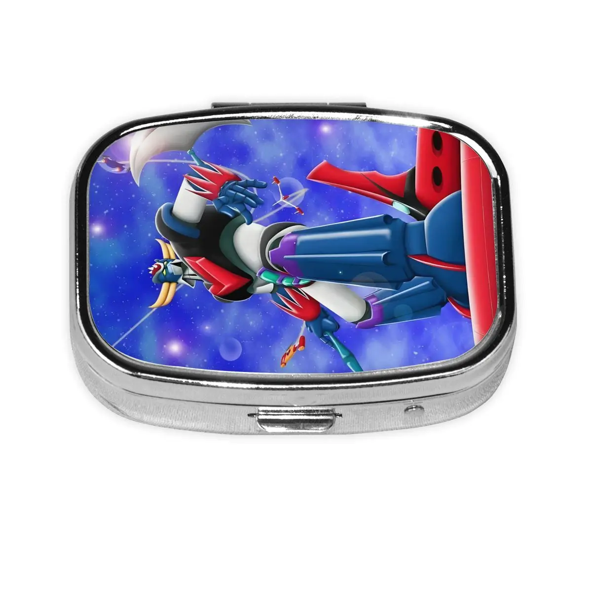 

Робот G-Grendizeres, маленькие портативные чехлы для таблеток, 2 отделения, аниме, манга, Goldrake, органайзер для лекарств, чехол для хранения таблеток, коробка для путешествий
