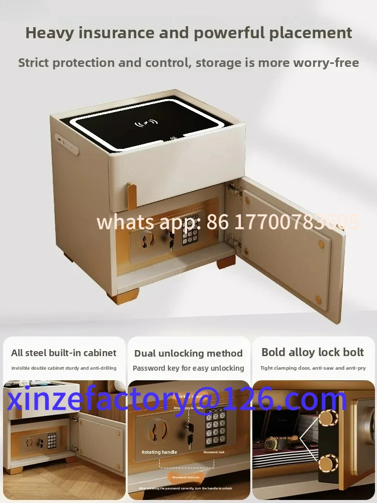 Customizable HXL Smart Bedside Safe Integrated Household Multifunctional Light Luxury Charging Locker